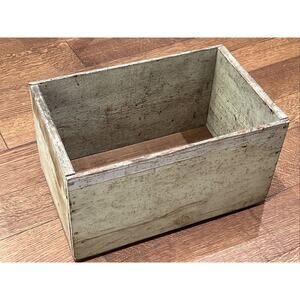 Antique Wooden Box Shipping Crate Chippy Green Paint Garden Chic Farmhouse Decor